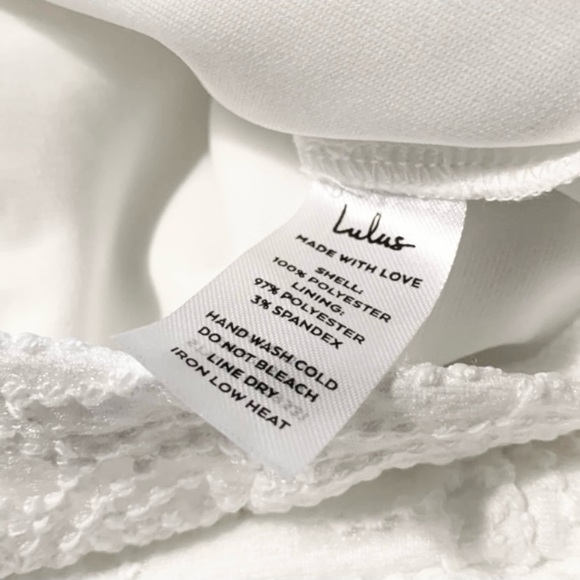 LULU’S Got Your Attention White Embroidered Strapless Bodycon Dress Size Large - Picture 14 of 15